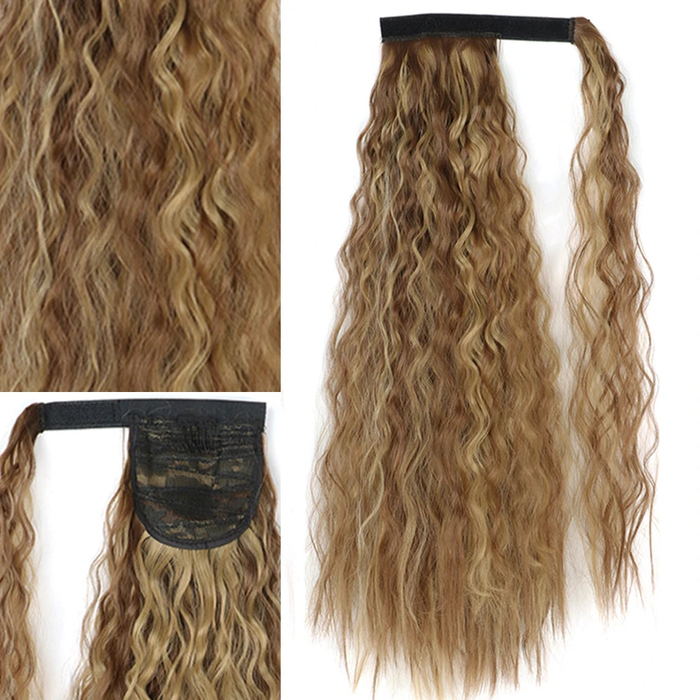 Extensiones Coleta  55 cm y 80 cm de largo Ondas de Sirena Cabello 100% Similar al Cabello Natural 🥇