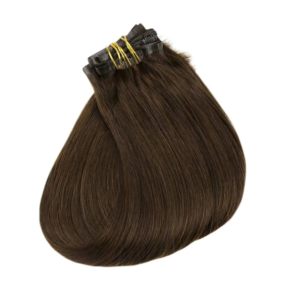 Extensiones de cabello humano 100% Premium 55 cm Largo con Clip sin costuras 120 Gr