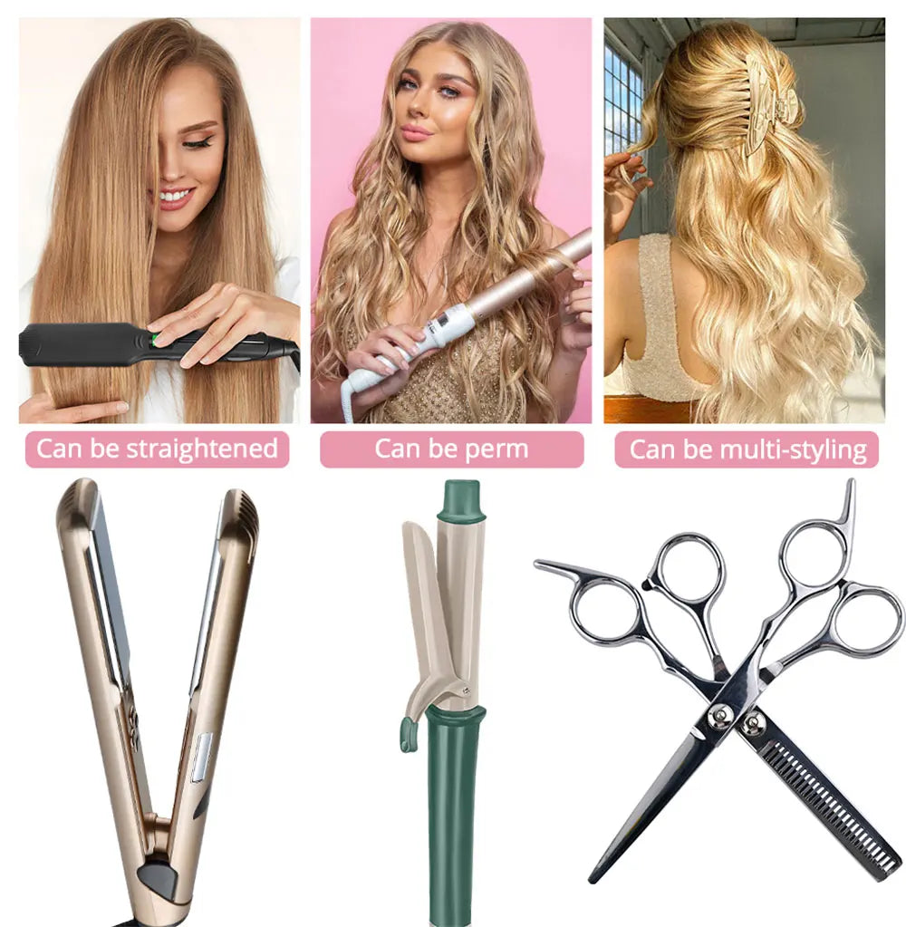 Extensiones Coleta  55 cm y 80 cm de largo Ondas de Sirena Cabello 100% Similar al Cabello Natural 🥇