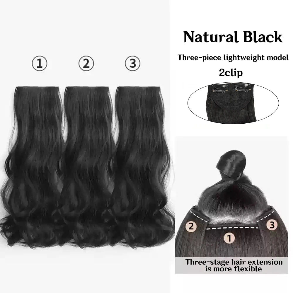 Extensiones de Cabello  Natural Organico  Tonos Cataños 3 Unidades de cortina