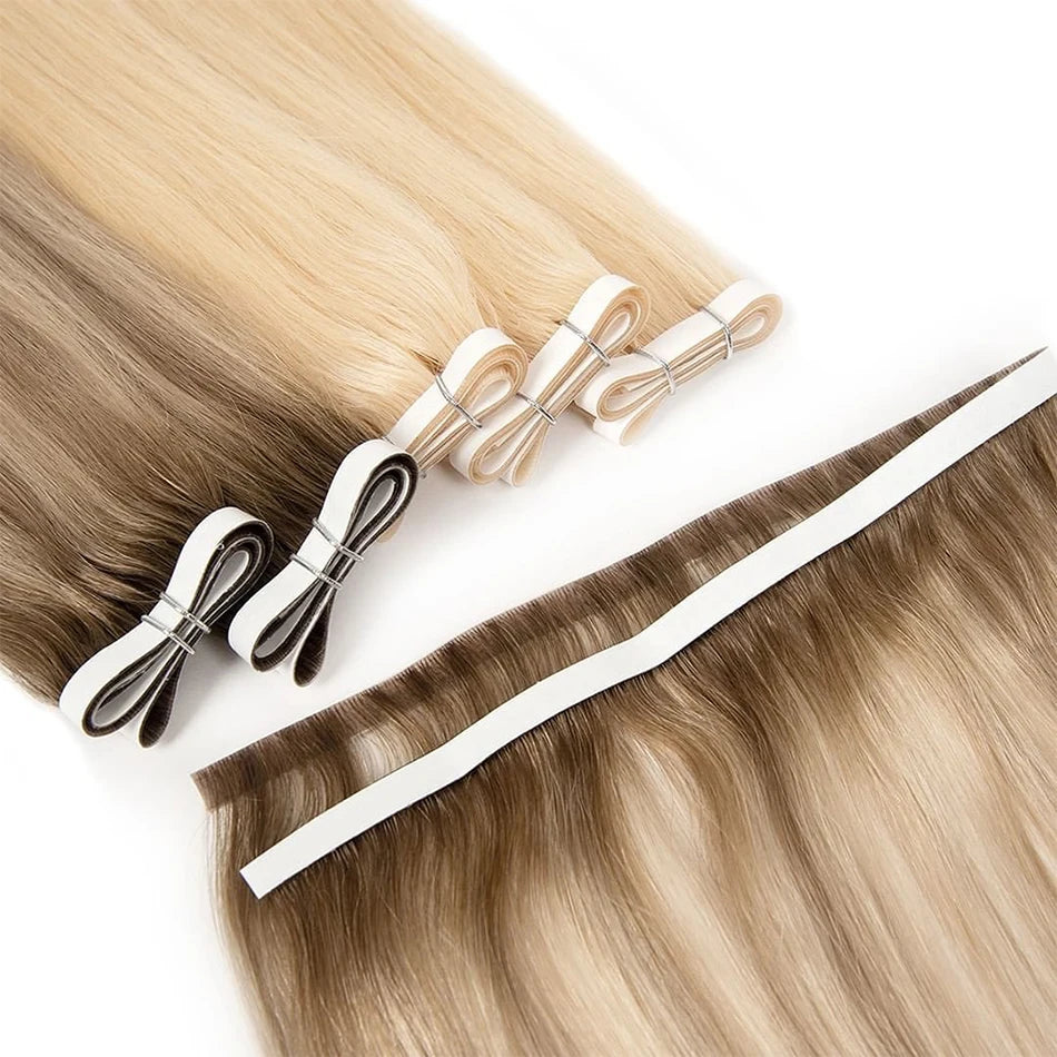 Cinta Adhesiva Invisible Genius, doble trama Cabello Virgen 100% Natural Premium 76 cm