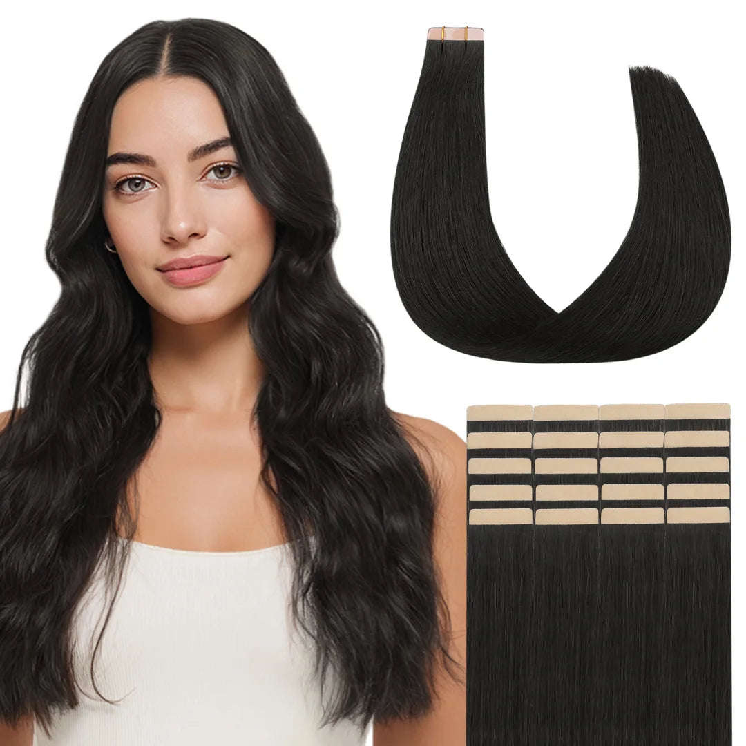 Extensiones Adhesivas Balayage 60 cm de largo Cabello Natural ©️ 100% Virgen