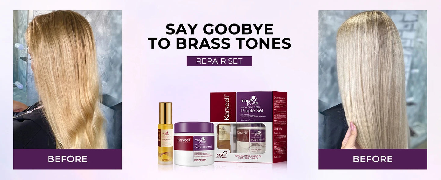 KIT ALISADOR Karseell Gold Keratina reparación rápida para alisar el cabello dañado, suave y liso
