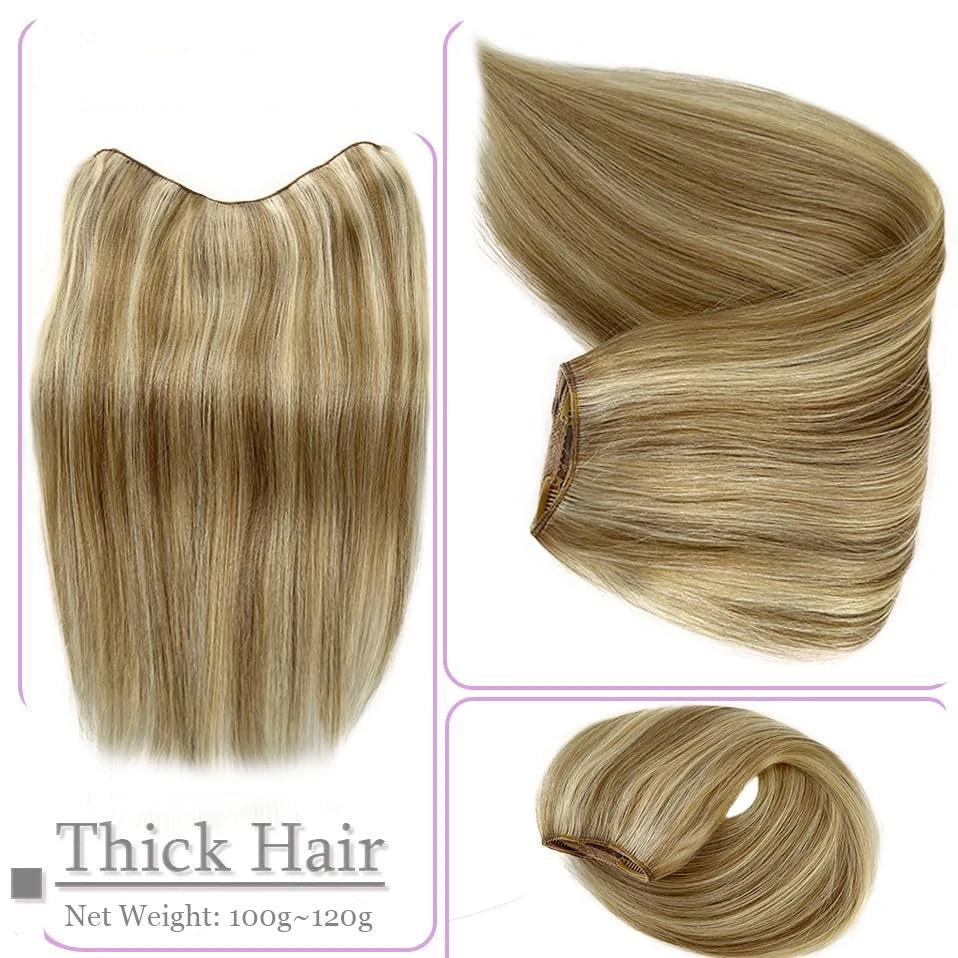 BALAYAGE Maxi Cortina 66 cm Cabello Humano 100% Natural tono rubio 8/613
