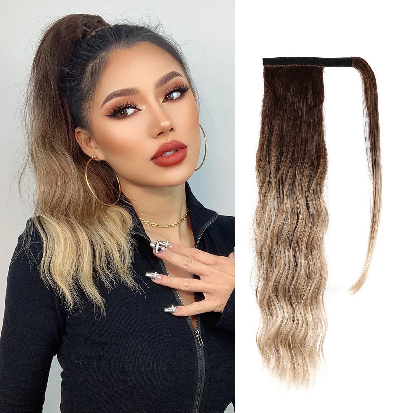 Coleta Balayage 66 cm largo Semi Natural 🥇