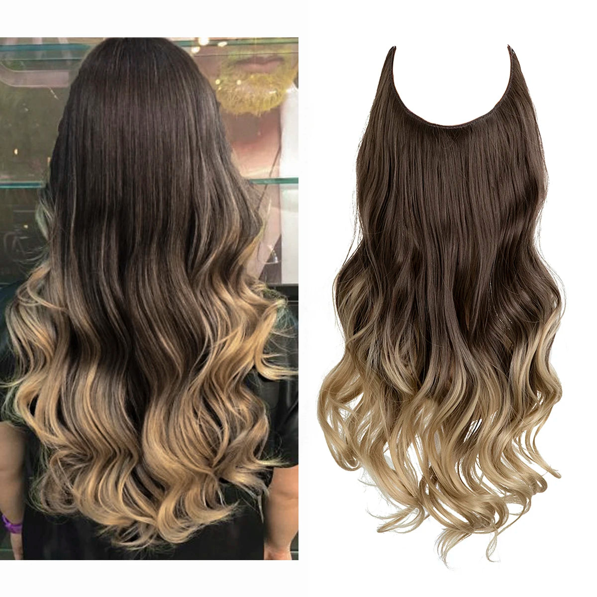 Extensiones Cortina babylight Hilo Invisible 55 cm Largo (150gr) Cabello 100% Similar al Cabello Natural 🥇