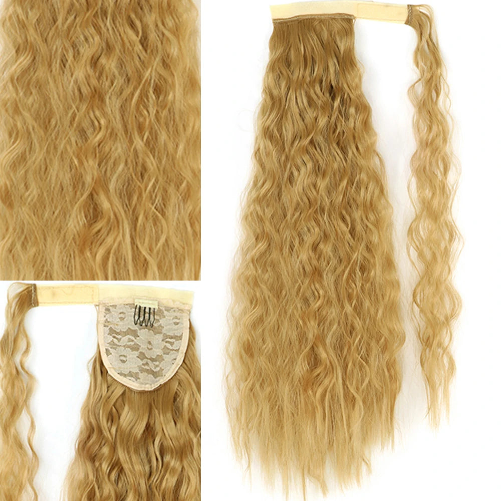 Extensiones Coleta  55 cm y 80 cm de largo Ondas de Sirena Cabello 100% Similar al Cabello Natural 🥇