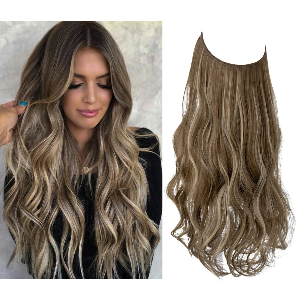 Extensiones Cortina babylight Hilo Invisible 55 cm Largo (150gr) Cabello 100% Similar al Cabello Natural 🥇