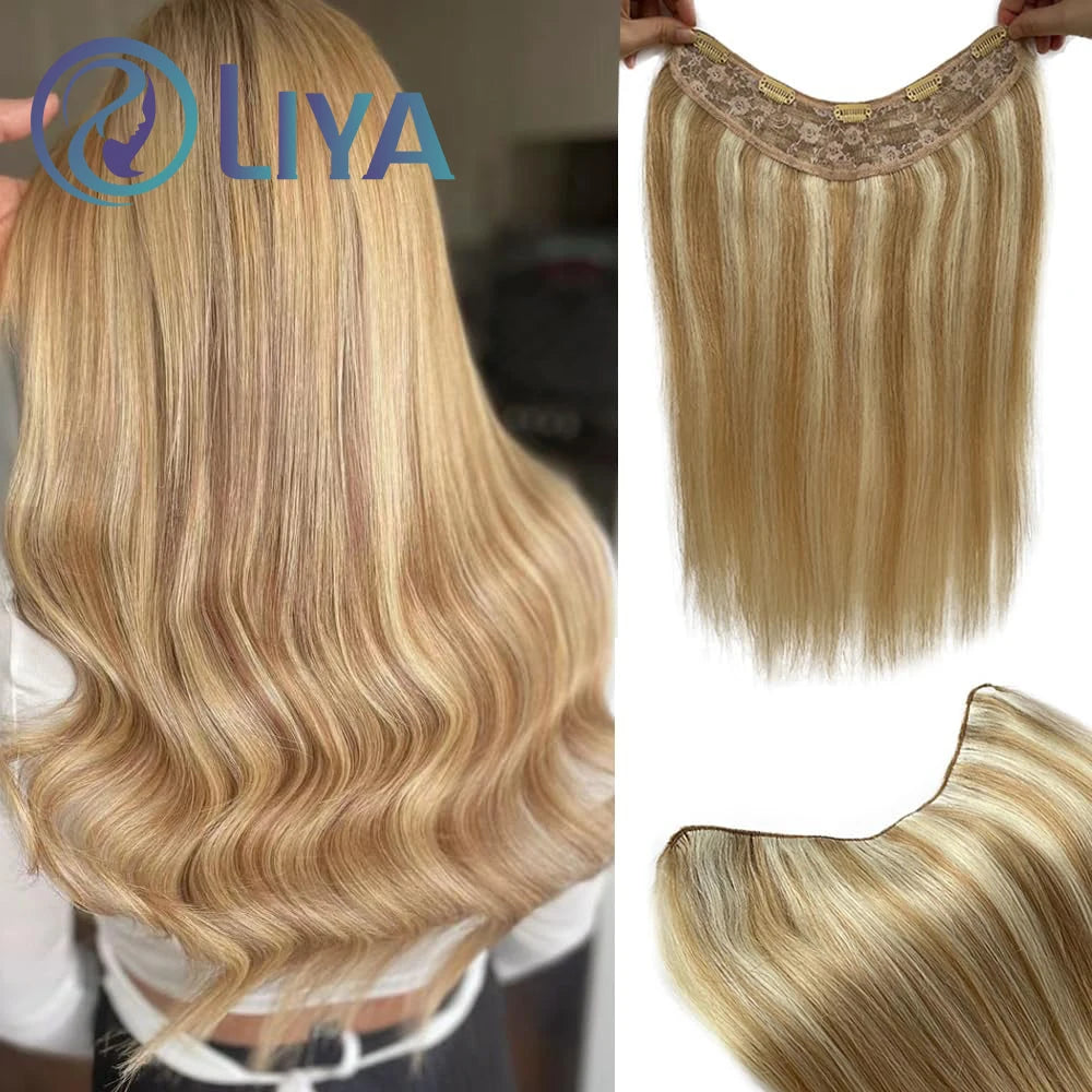 BALAYAGE Maxi Cortina 66 cm Cabello Humano 100% Natural tono rubio 8/613
