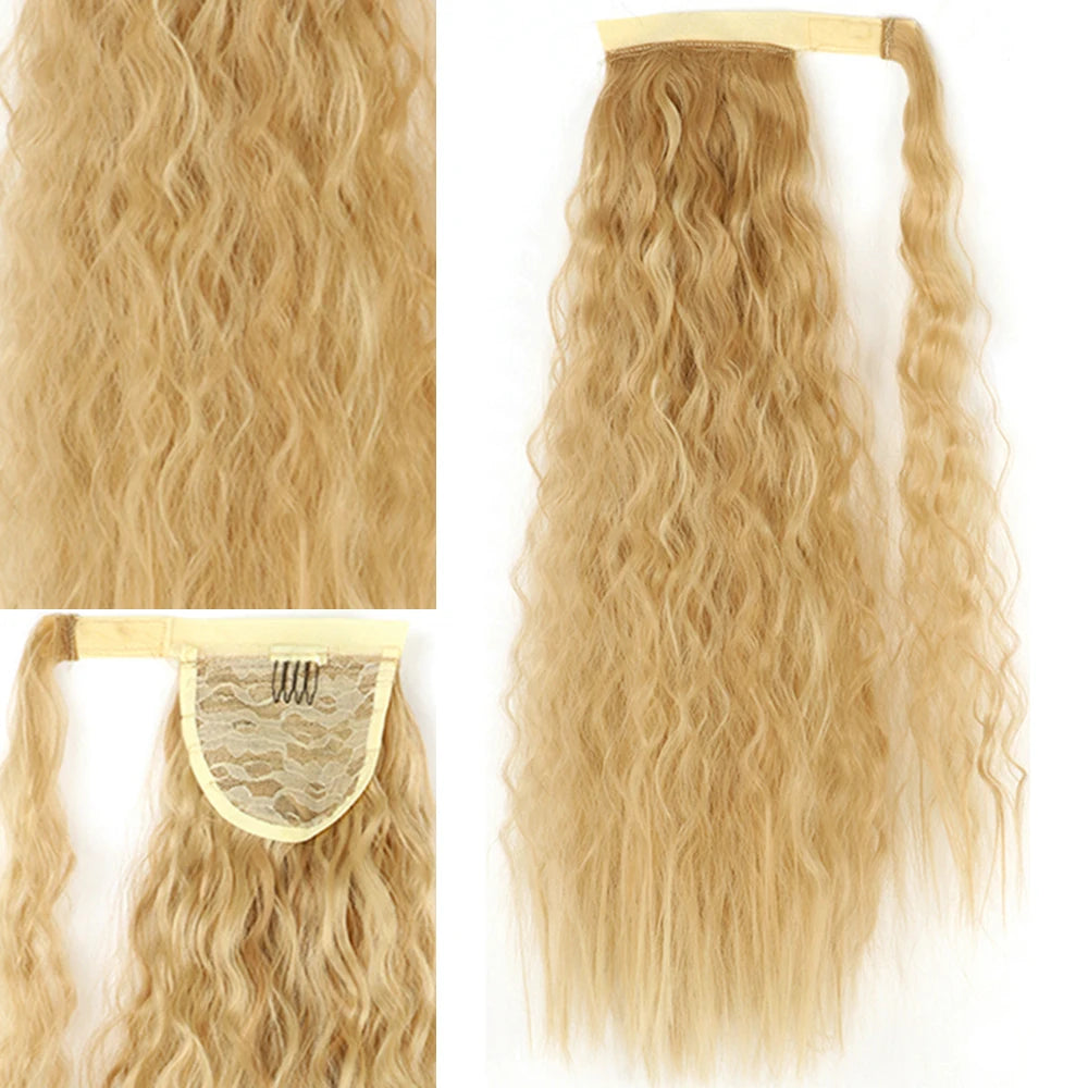Extensiones Coleta  55 cm y 80 cm de largo Ondas de Sirena Cabello 100% Similar al Cabello Natural 🥇