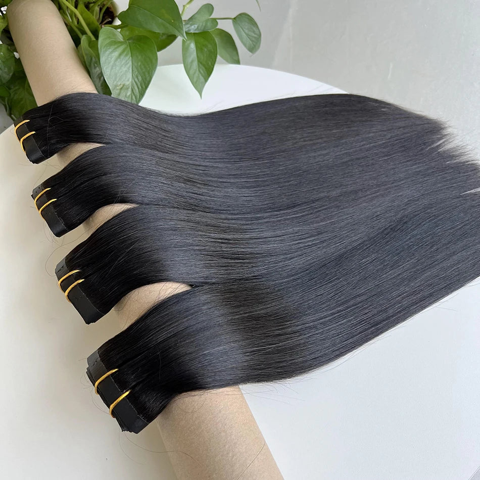 Extensiones de Cabello 100% Natural©️ Tono #1B Castaño Oscuro