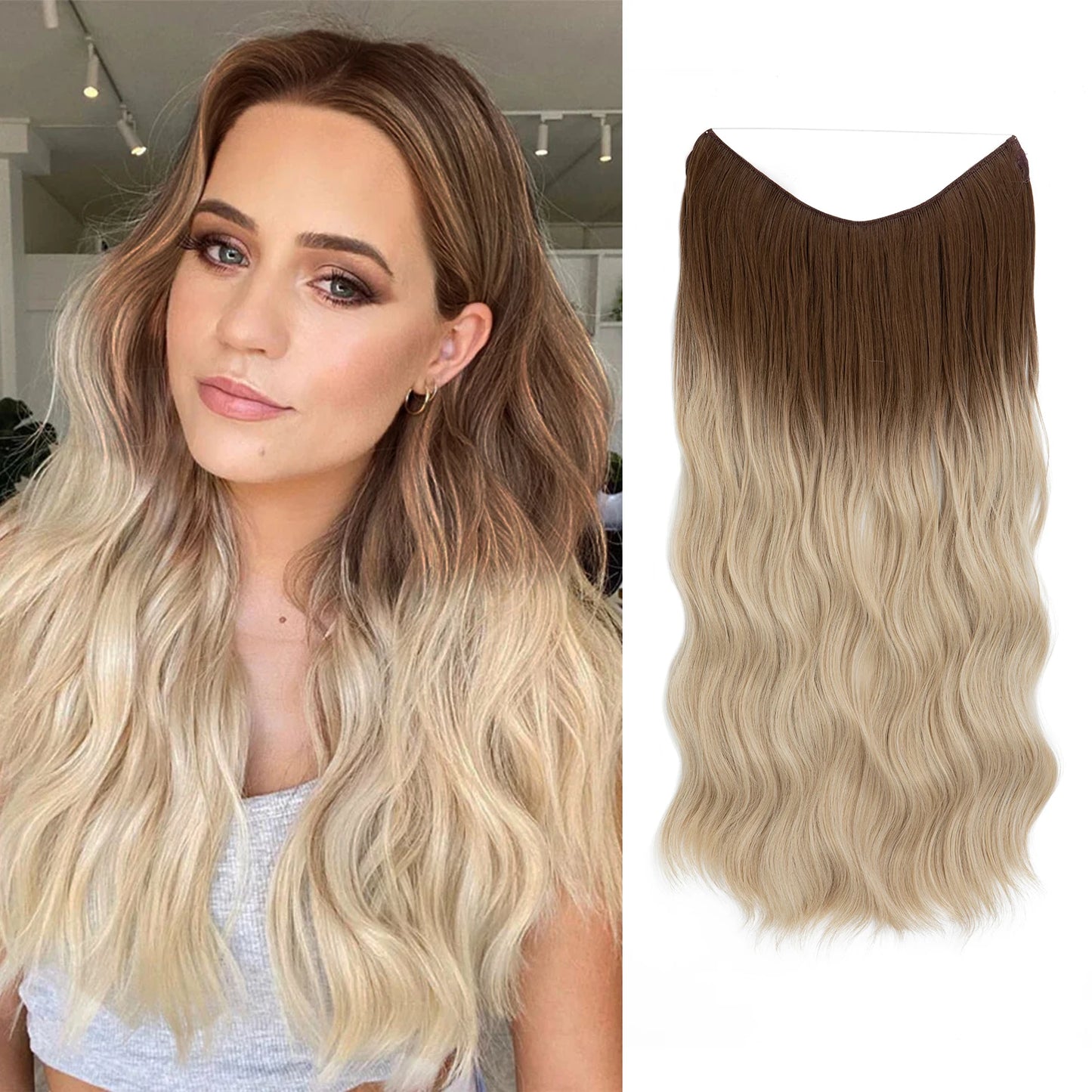 MAXI CORTINA HILO INVIBLE Balayage Semi Natural🥇 60 cm