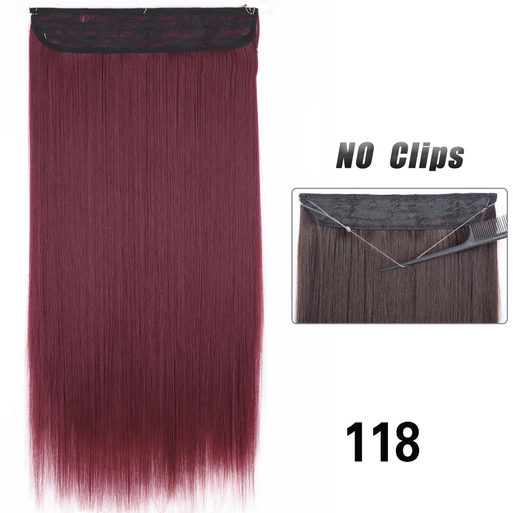 EXTENSIONES HILO INVISIBLE 80 cm Largo CABELLO 100% Similar al Cabello Natural 🥇
