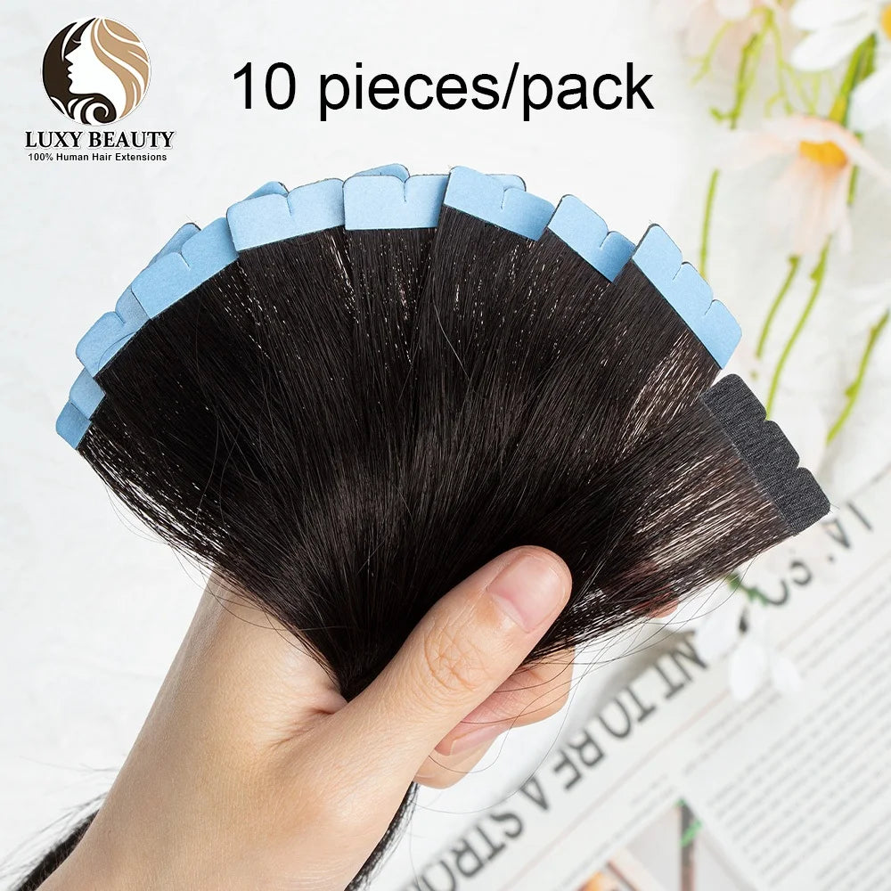 Pack 20 Mechas de  60 cm Largo  Cabello 100% Natural©️  Adhesiva doble cara