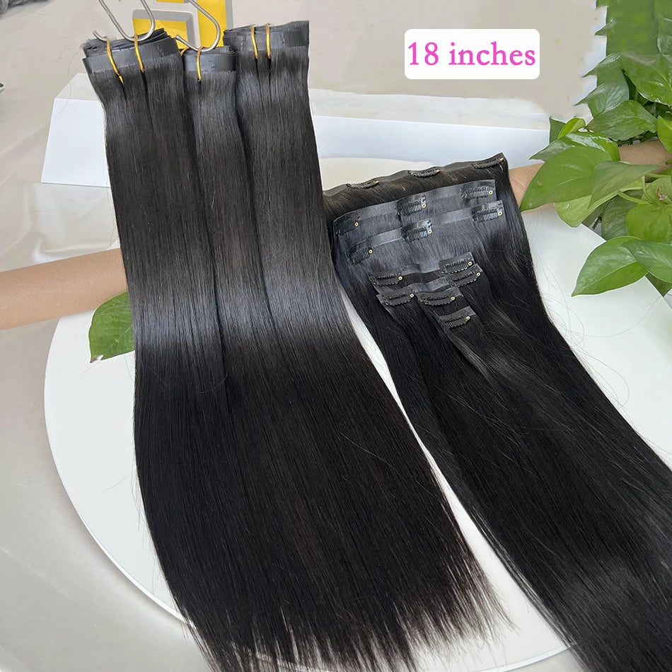Extensiones de Cabello 100% Natural©️ Tono #1B Castaño Oscuro