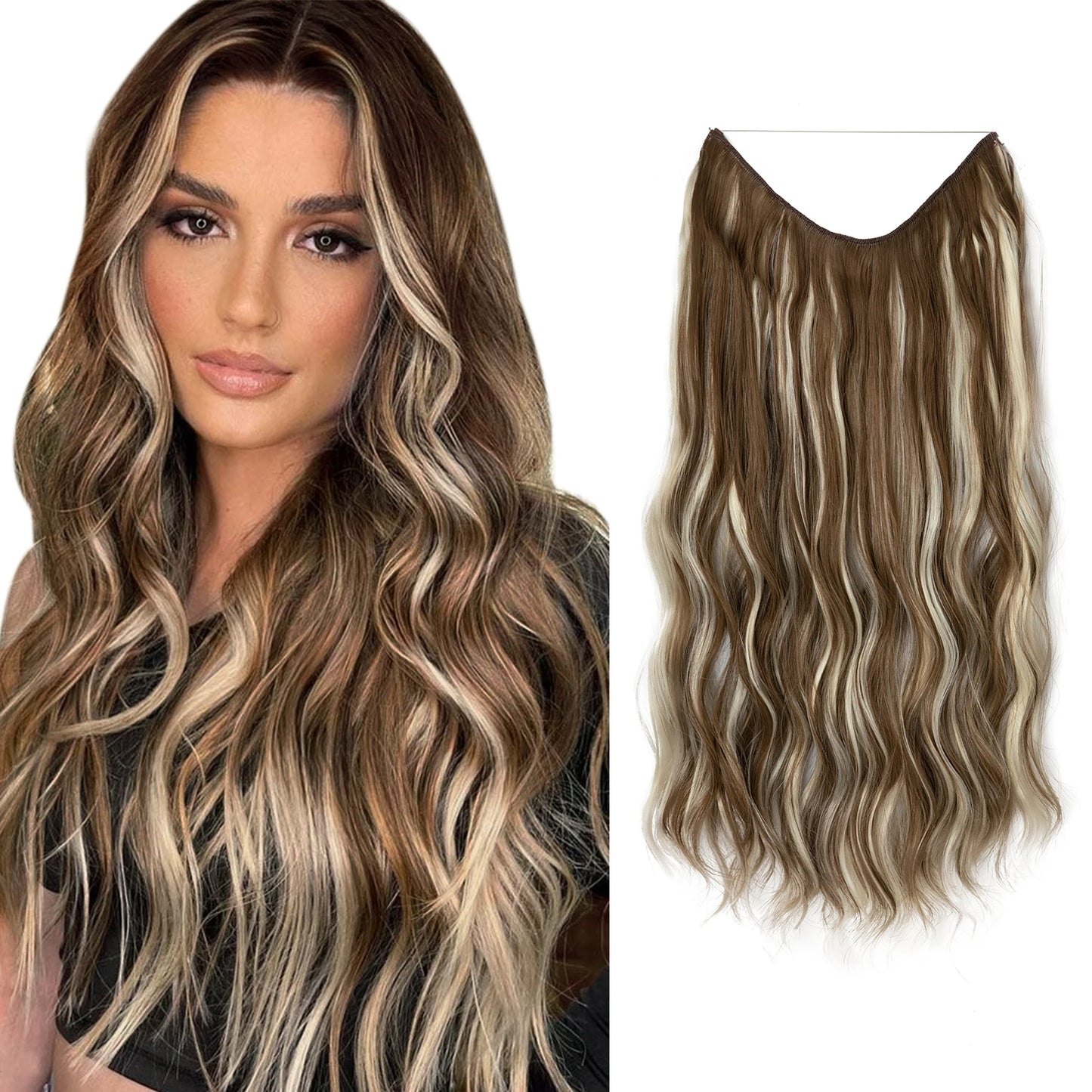 MAXI CORTINA HILO INVIBLE Balayage Semi Natural🥇 60 cm