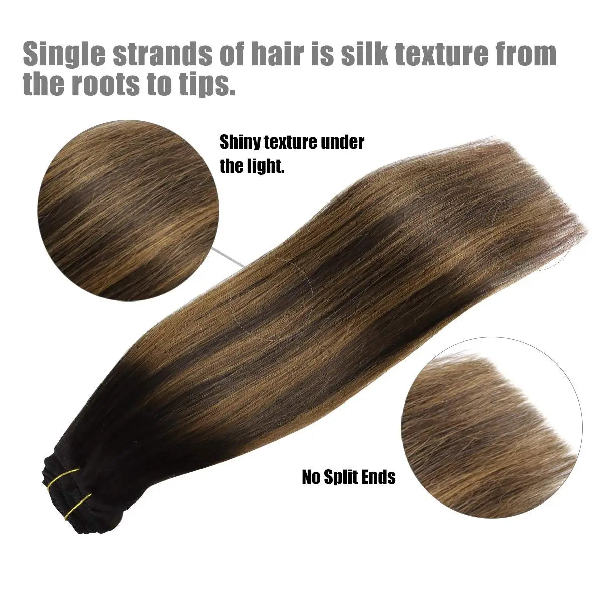 BALAYAGE Extensiones por Capas Clip  55 cm largo Cabello Virgen 100 % Natural