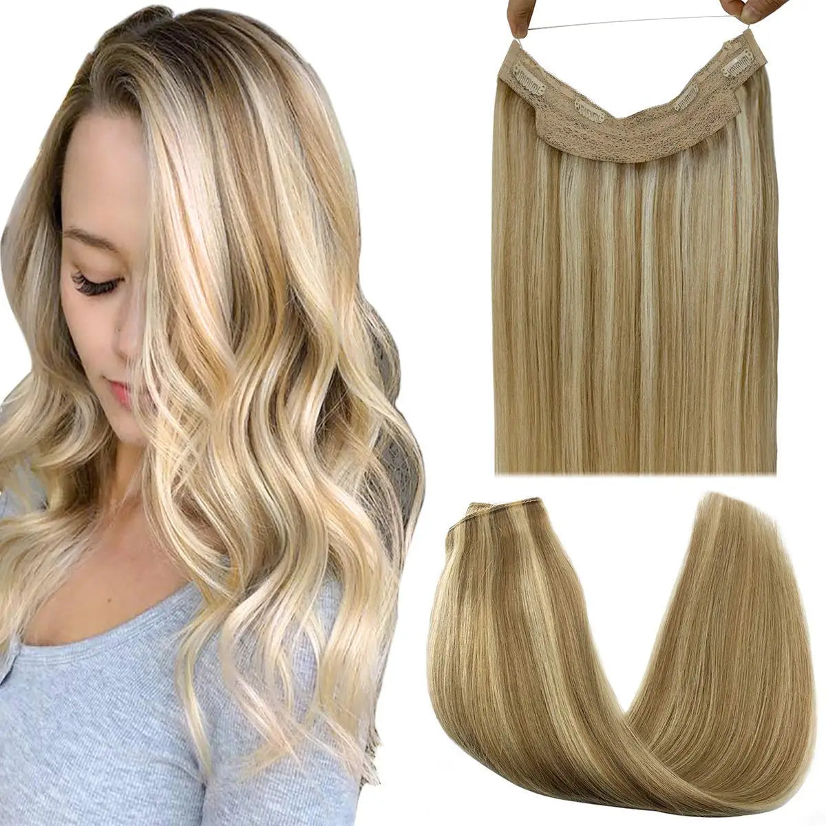 Extensiones de Cabello Natural 100% ©️ Balayage Hilo Invisible