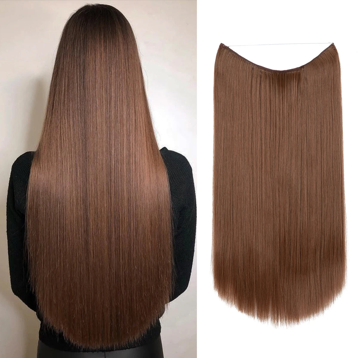 EXTENSIONES HILO INVISIBLE Balayage  Similar al Cabello Natural Premium🥇 55 cm largo Lisas