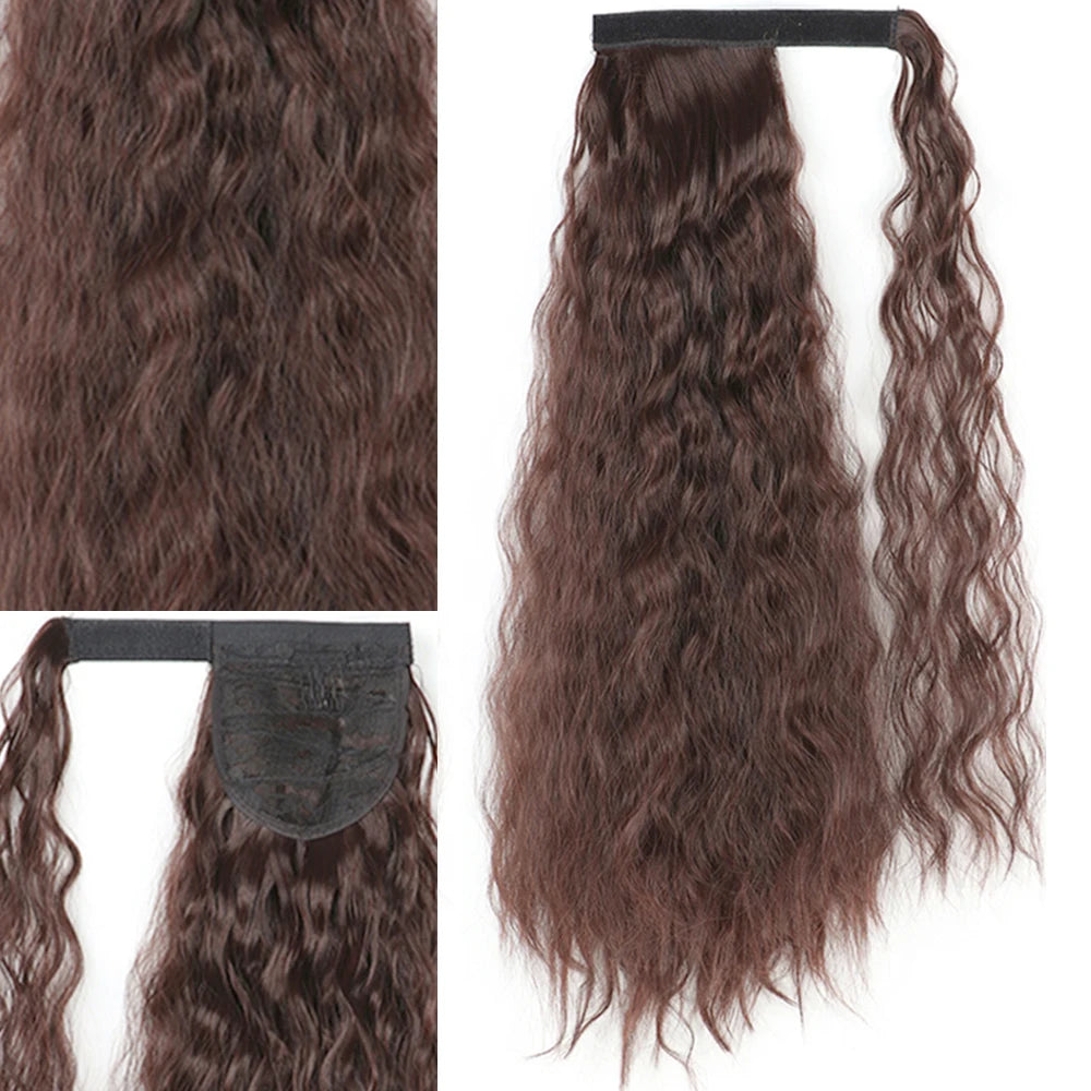 Extensiones Coleta  55 cm y 80 cm de largo Ondas de Sirena Cabello 100% Similar al Cabello Natural 🥇