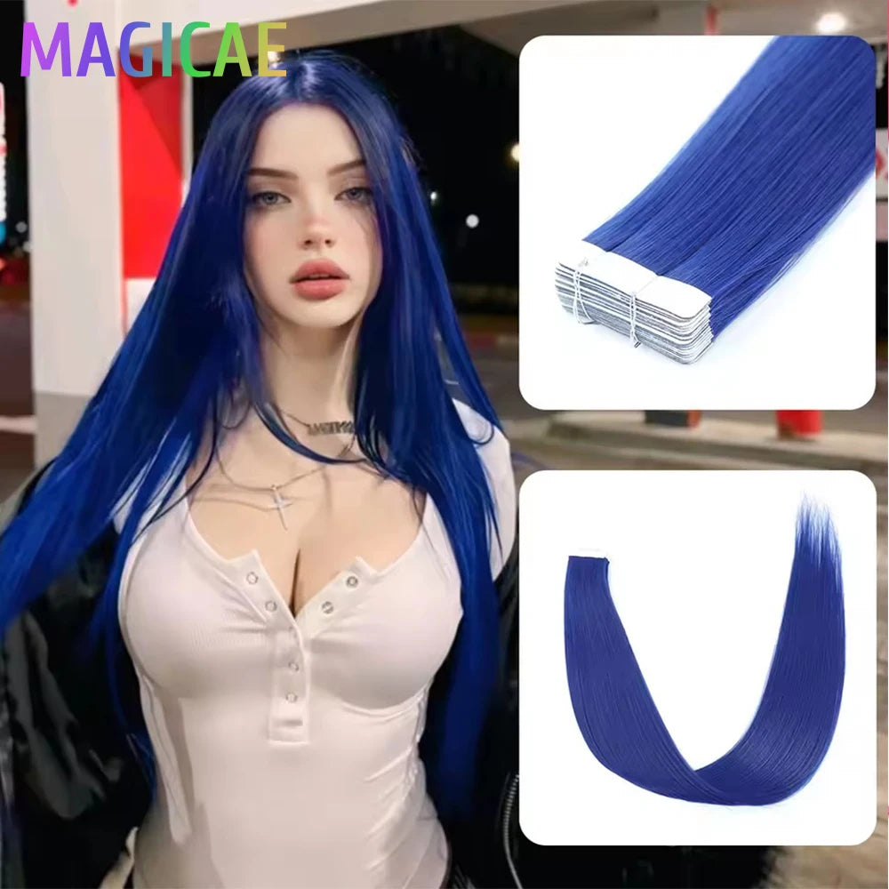 NEW⭐️ PACK 20 PIEZAS EXTENSIONES ADHESIVAS 66 CM CALIDAD PREMIUM🥇  SIMILAR AL NATURAL