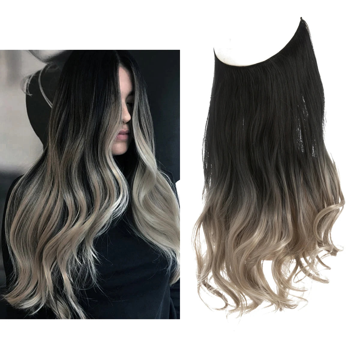 Extensiones Cortina babylight Hilo Invisible 55 cm Largo (150gr) Cabello 100% Similar al Cabello Natural 🥇