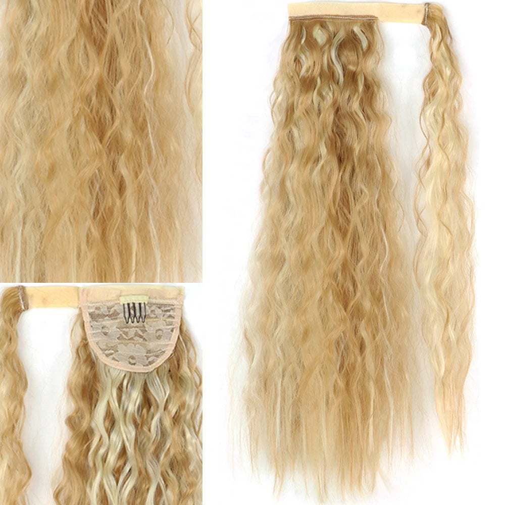 Extensiones Coleta  55 cm y 80 cm de largo Ondas de Sirena Cabello 100% Similar al Cabello Natural 🥇