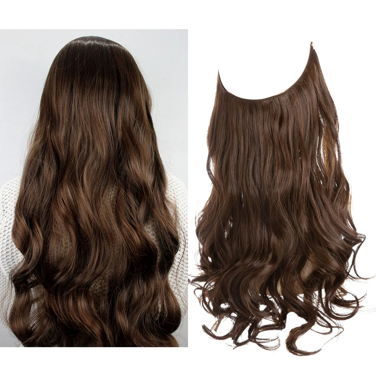 Extensiones Cortina babylight Hilo Invisible 55 cm Largo (150gr) Cabello 100% Similar al Cabello Natural 🥇