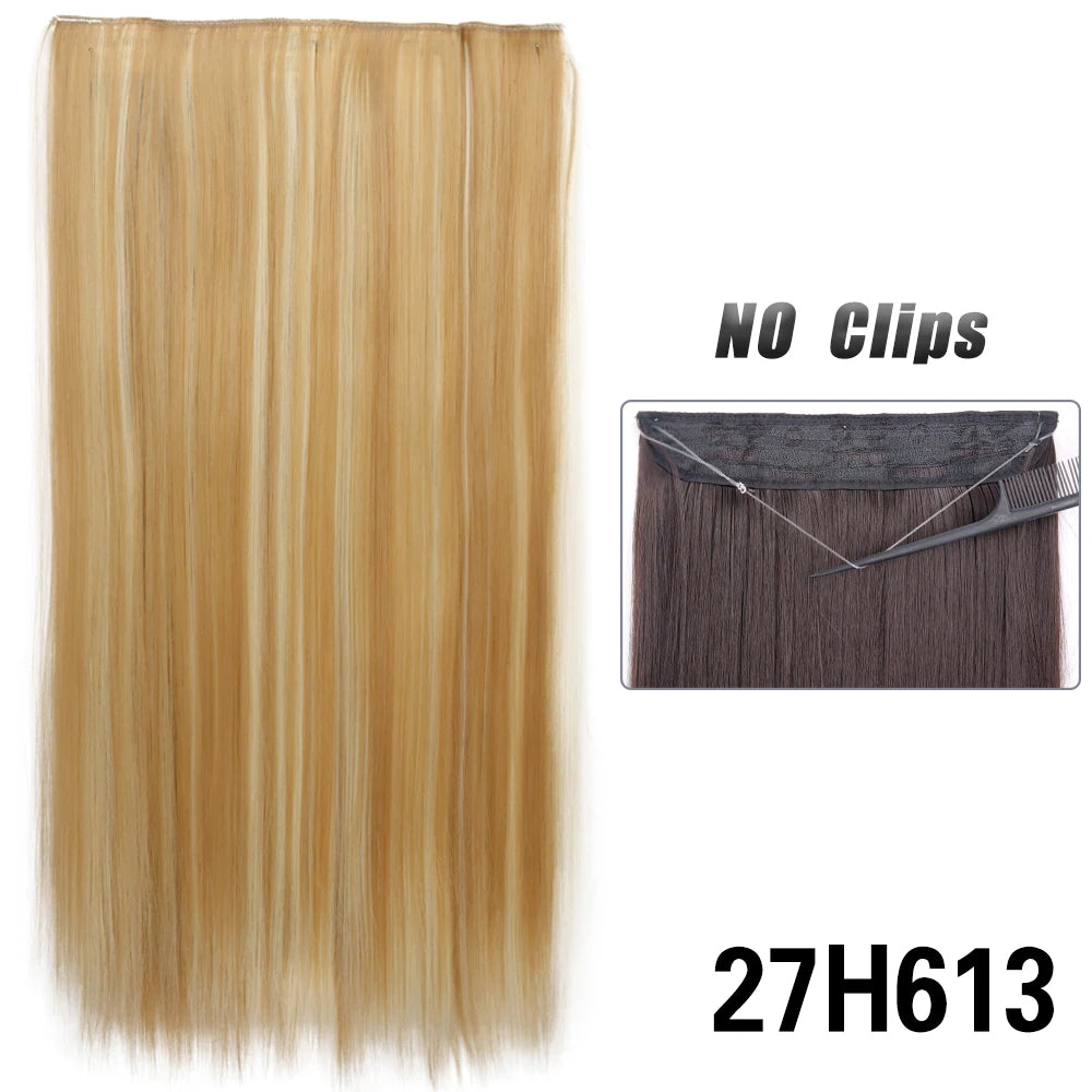 EXTENSIONES HILO INVISIBLE 80 cm Largo CABELLO 100% Similar al Cabello Natural 🥇