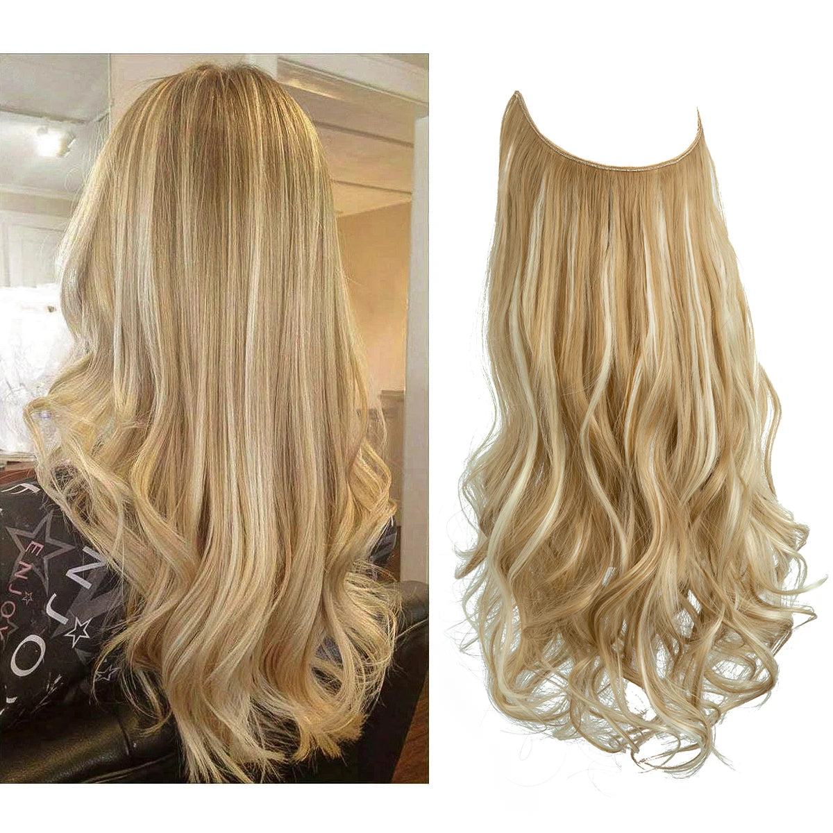 Extensiones Cortina babylight Hilo Invisible 55 cm Largo (150gr) Cabello 100% Similar al Cabello Natural 🥇