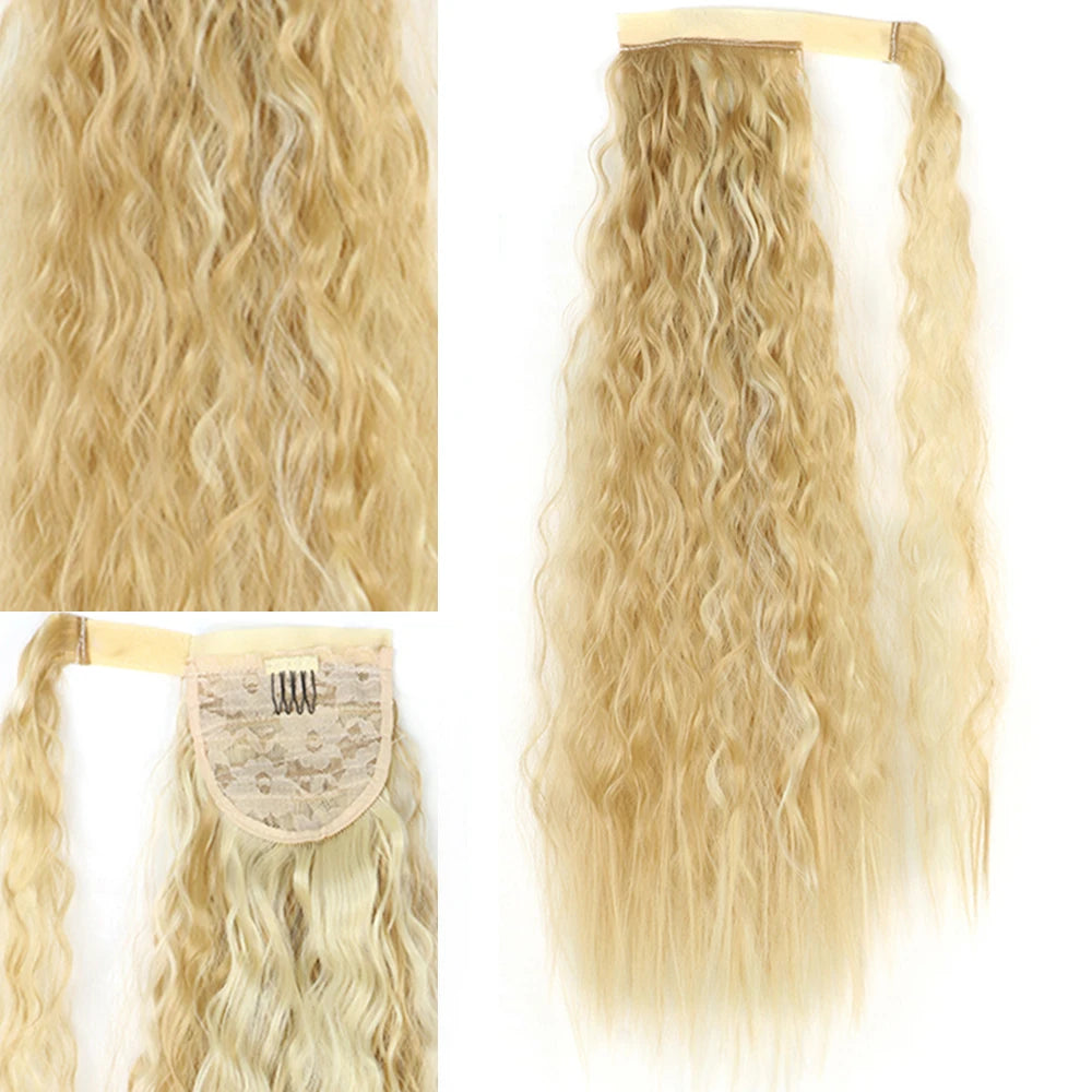 Extensiones Coleta  55 cm y 80 cm de largo Ondas de Sirena Cabello 100% Similar al Cabello Natural 🥇