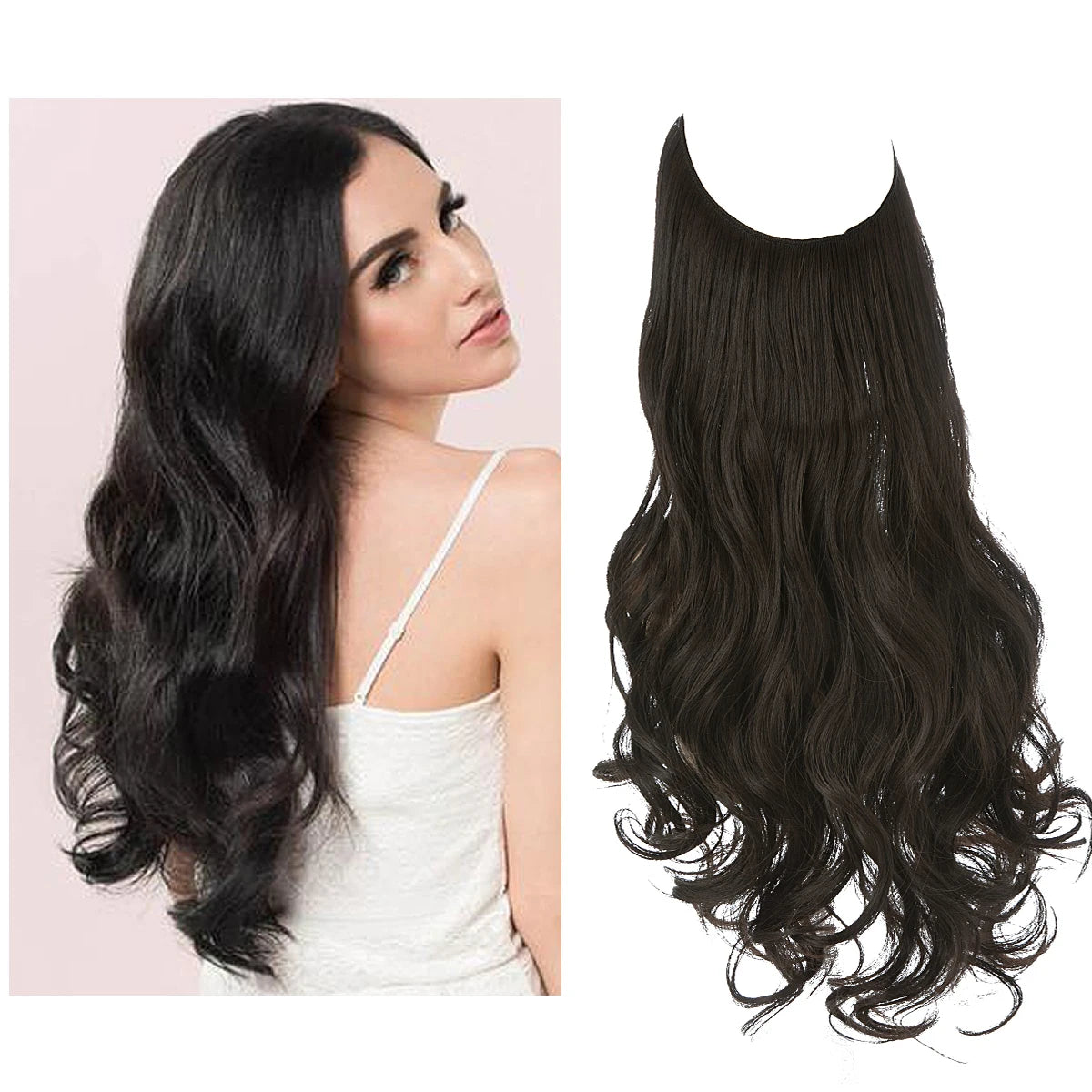 Extensiones Cortina babylight Hilo Invisible 55 cm Largo (150gr) Cabello 100% Similar al Cabello Natural 🥇
