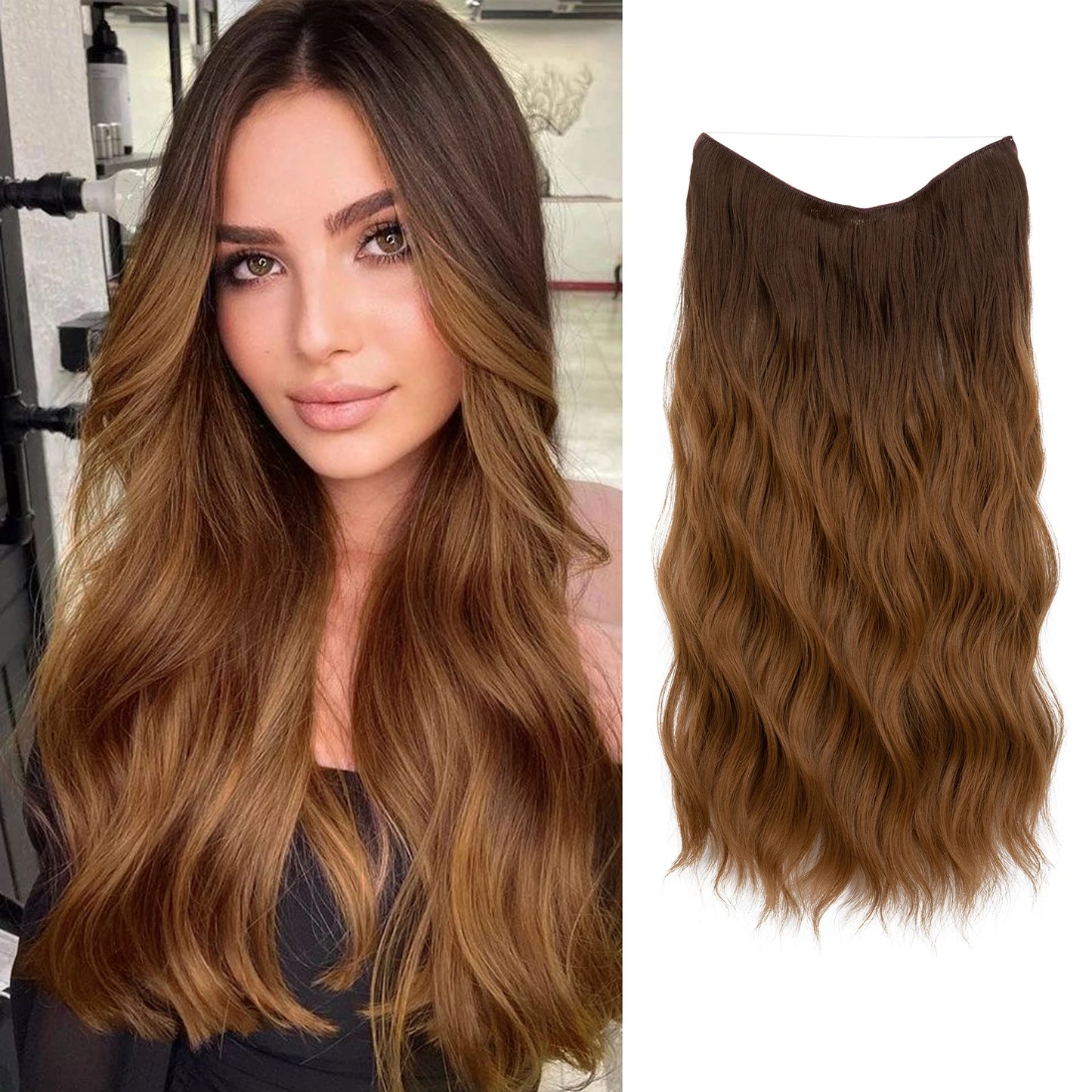 MAXI CORTINA HILO INVIBLE Balayage Semi Natural🥇 60 cm