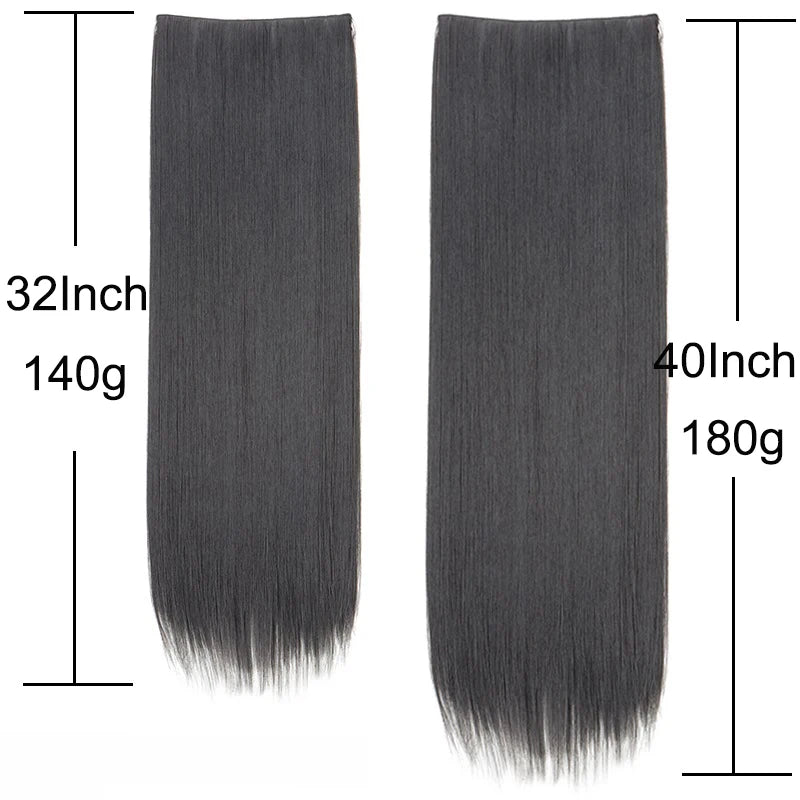 EXTENSIONES MAXI CORTINA 5 clips 100 cm de Largo Liso Cabello 100% Similar al Cabello Natural 🥇 180 gr