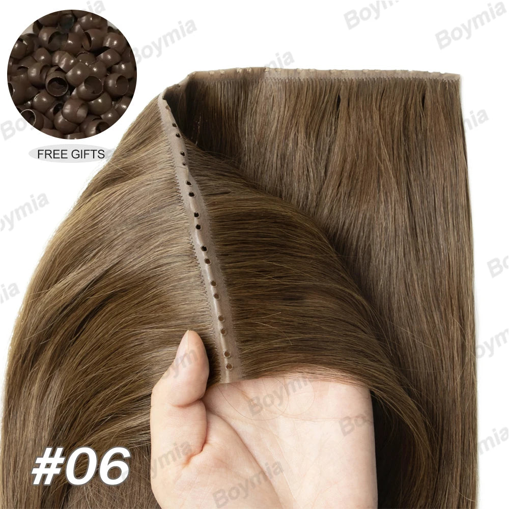 Extensiones de cabello Virgen 100% Natural con trama de mariposa  Invisible 60 cm largo