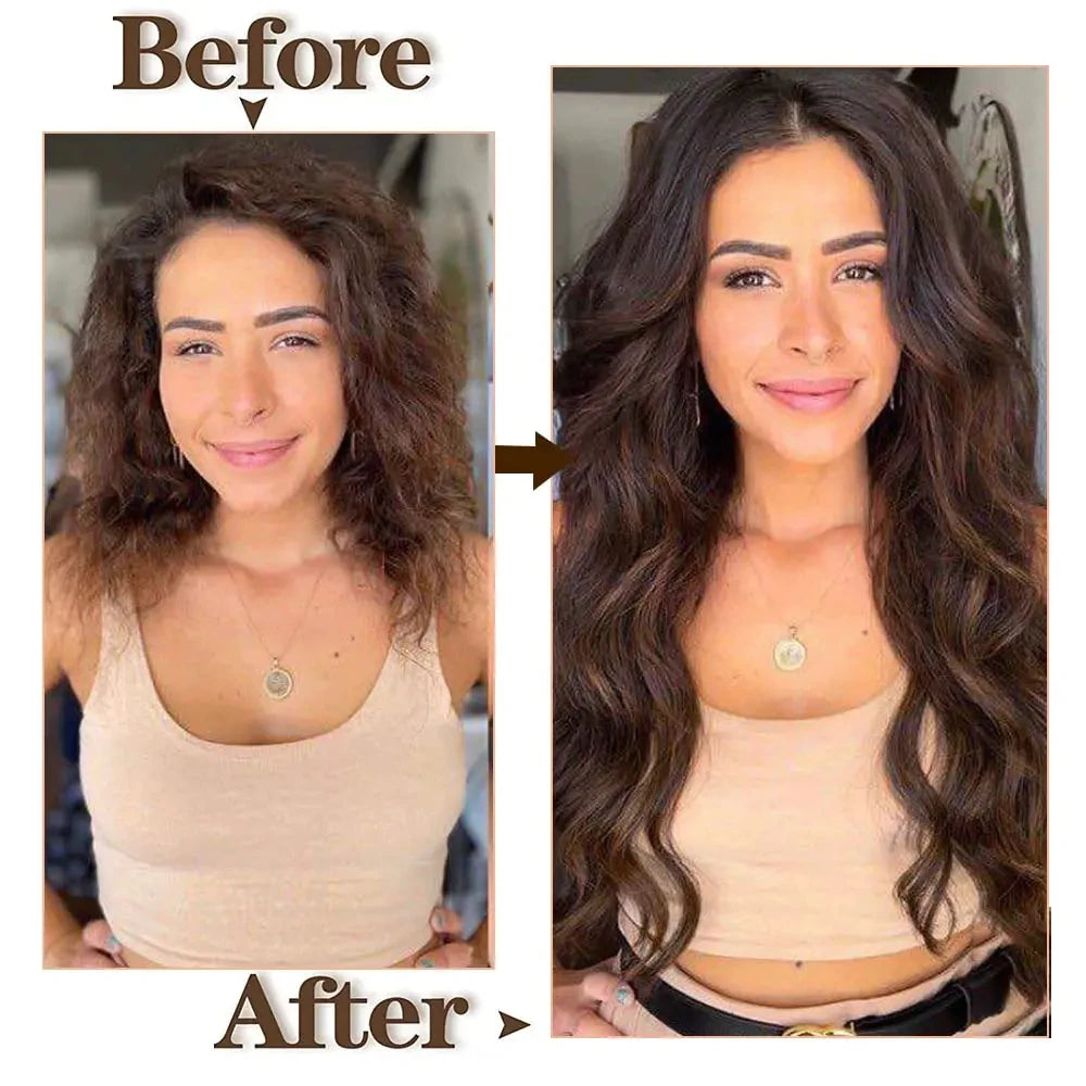 Extensiones Cortina 5 CLIP 100%  Cabello Humano ©️ Tono Negro Natural 1B (66 CM)