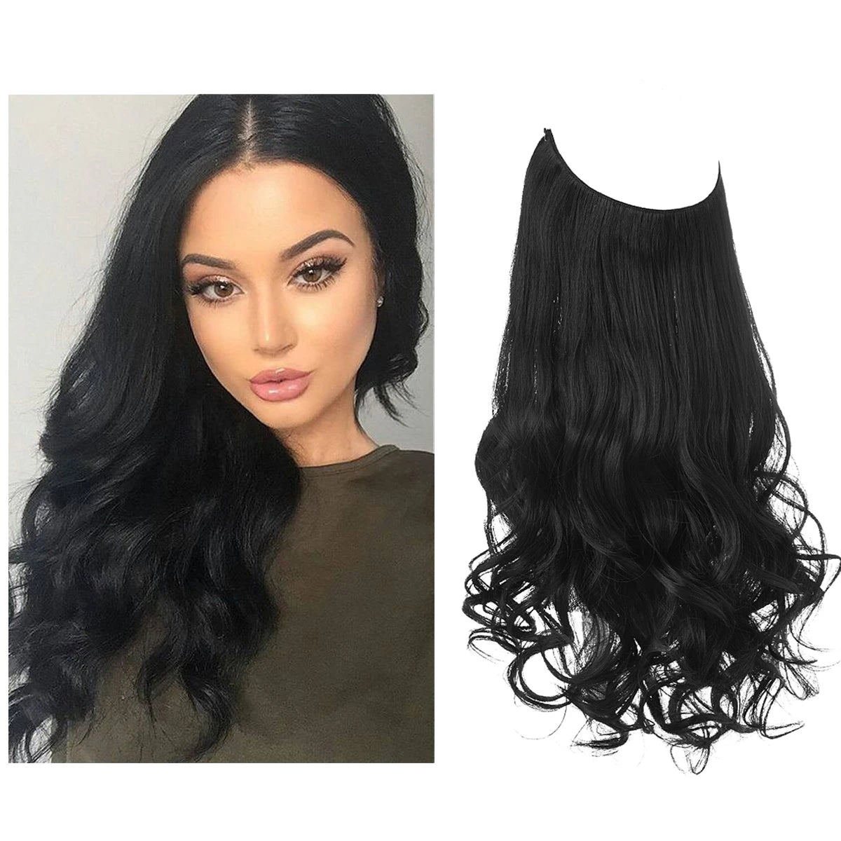 Extensiones Cortina babylight Hilo Invisible 55 cm Largo (150gr) Cabello 100% Similar al Cabello Natural 🥇