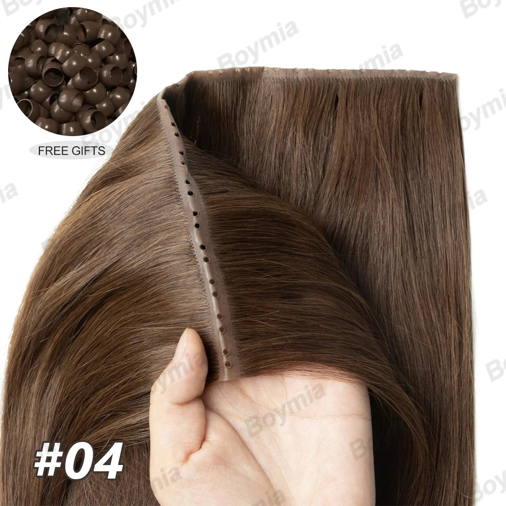 Extensiones de cabello Virgen 100% Natural con trama de mariposa  Invisible 60 cm largo