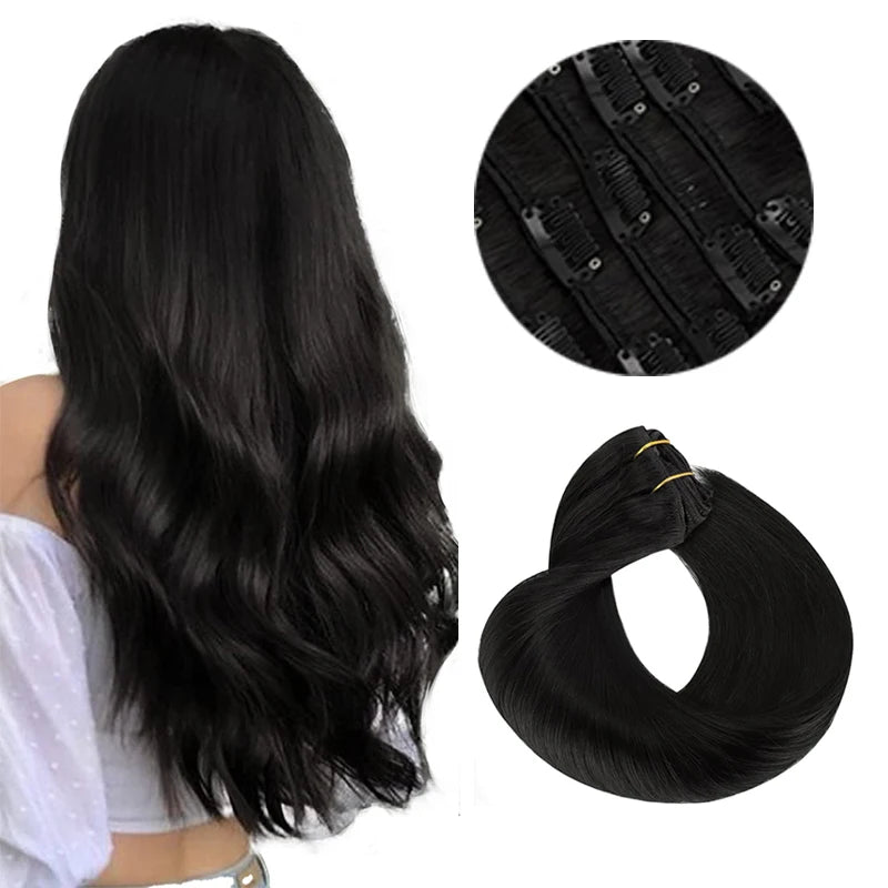 BALAYAGE Extensiones por Capas Clip  55 cm largo Cabello Virgen 100 % Natural
