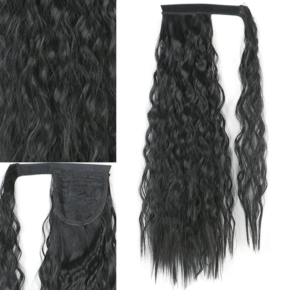 Extensiones Coleta  55 cm y 80 cm de largo Ondas de Sirena Cabello 100% Similar al Cabello Natural 🥇