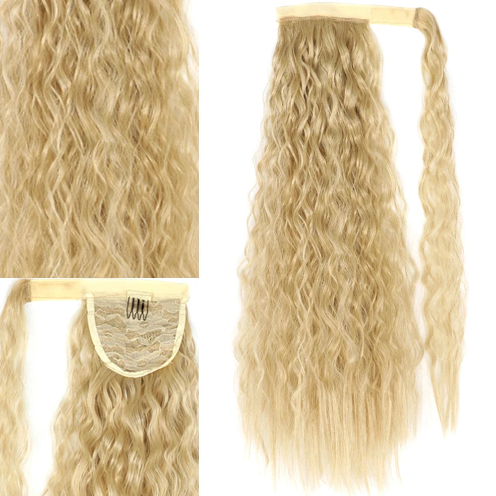 Extensiones Coleta  55 cm y 80 cm de largo Ondas de Sirena Cabello 100% Similar al Cabello Natural 🥇