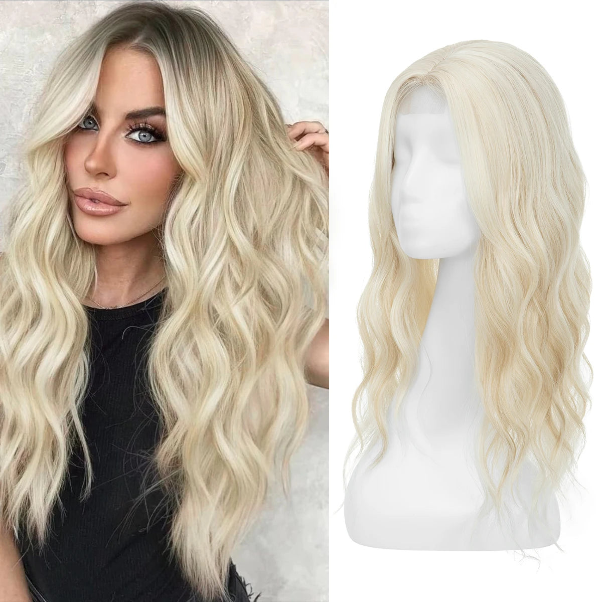 Corona Ondulada 55 cm Largo Cabello Organico Premium