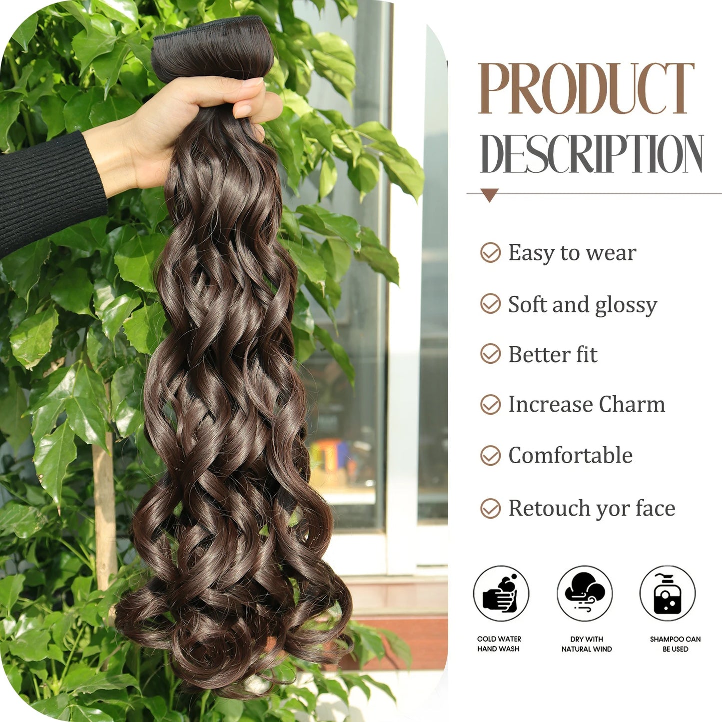 EXTENSIONES CABELLO por Capas 4 Piezas Rulos 50 cm Largo CABELLO 100% Similar al Cabello Natural 🥇