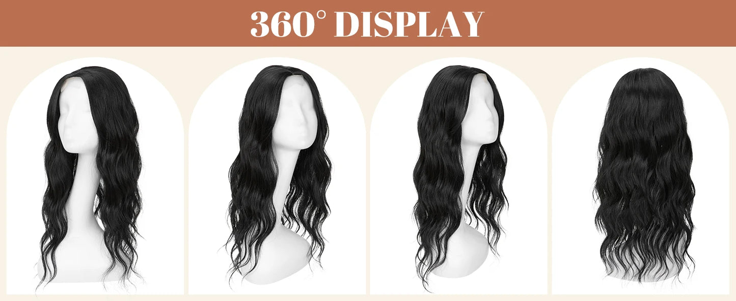 Corona Ondulada 55 cm Largo Cabello Organico Premium