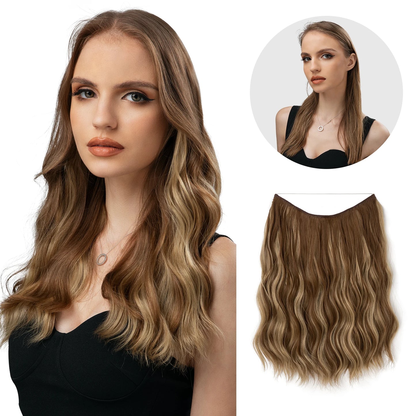 MAXI CORTINA HILO INVIBLE Balayage Semi Natural🥇 60 cm