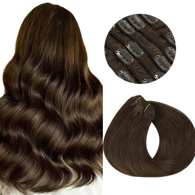 BALAYAGE Extensiones por Capas Clip  55 cm largo Cabello Virgen 100 % Natural