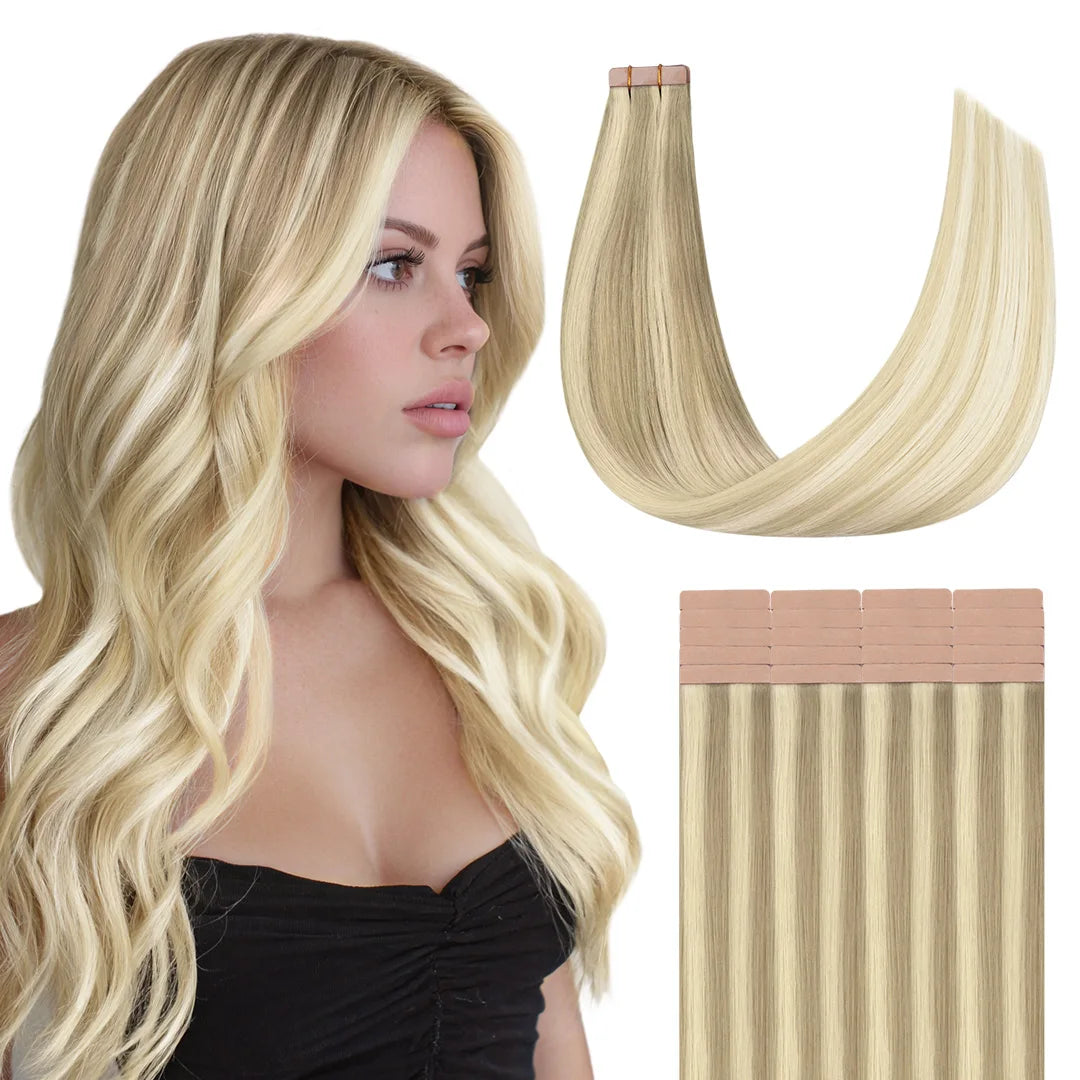 Extensiones Adhesivas Balayage 60 cm de largo Cabello Natural ©️ 100% Virgen