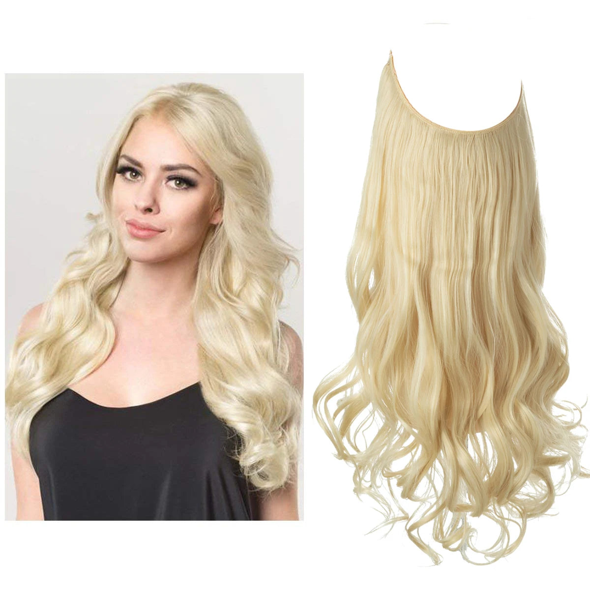 Extensiones Cortina babylight Hilo Invisible 55 cm Largo (150gr) Cabello 100% Similar al Cabello Natural 🥇
