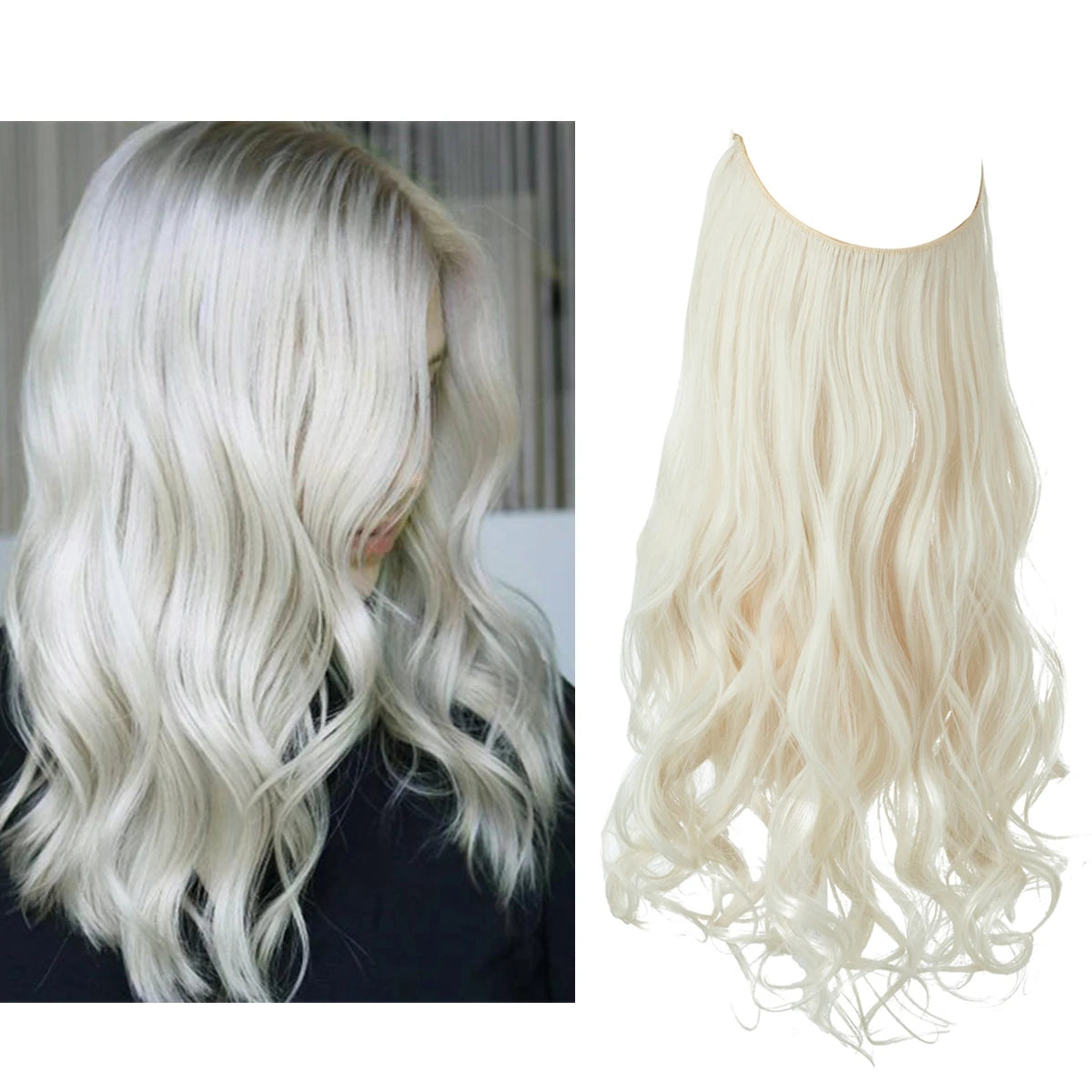 Extensiones Cortina babylight Hilo Invisible 55 cm Largo (150gr) Cabello 100% Similar al Cabello Natural 🥇