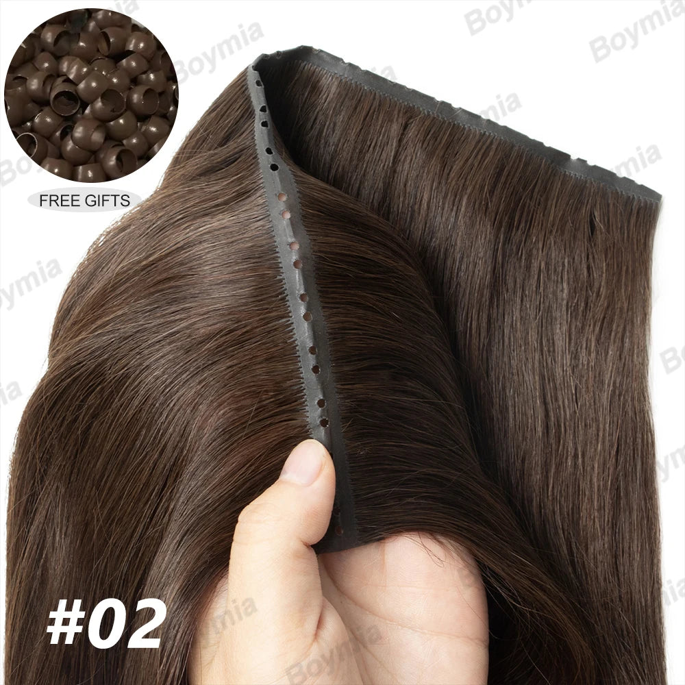Extensiones de cabello Virgen 100% Natural con trama de mariposa  Invisible 60 cm largo